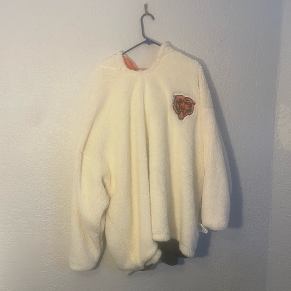 NWT FOCO NFL Team Reversible Oversized Sherpa Lined Hoodie Sweatshirt AOP Logo - Picture 2 of 10